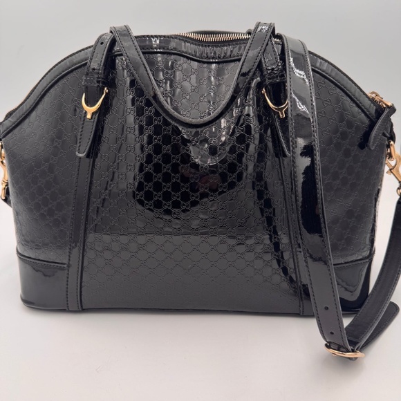GUCCI Micro Guccisima Patent Top Handle Bag - Picture 1 of 14